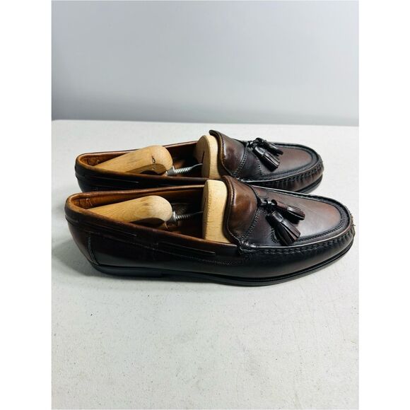 Johnston & Murphy Shoes Men\'s Size 8.5 Brown Leather Tassel Loafers Italy main image 5